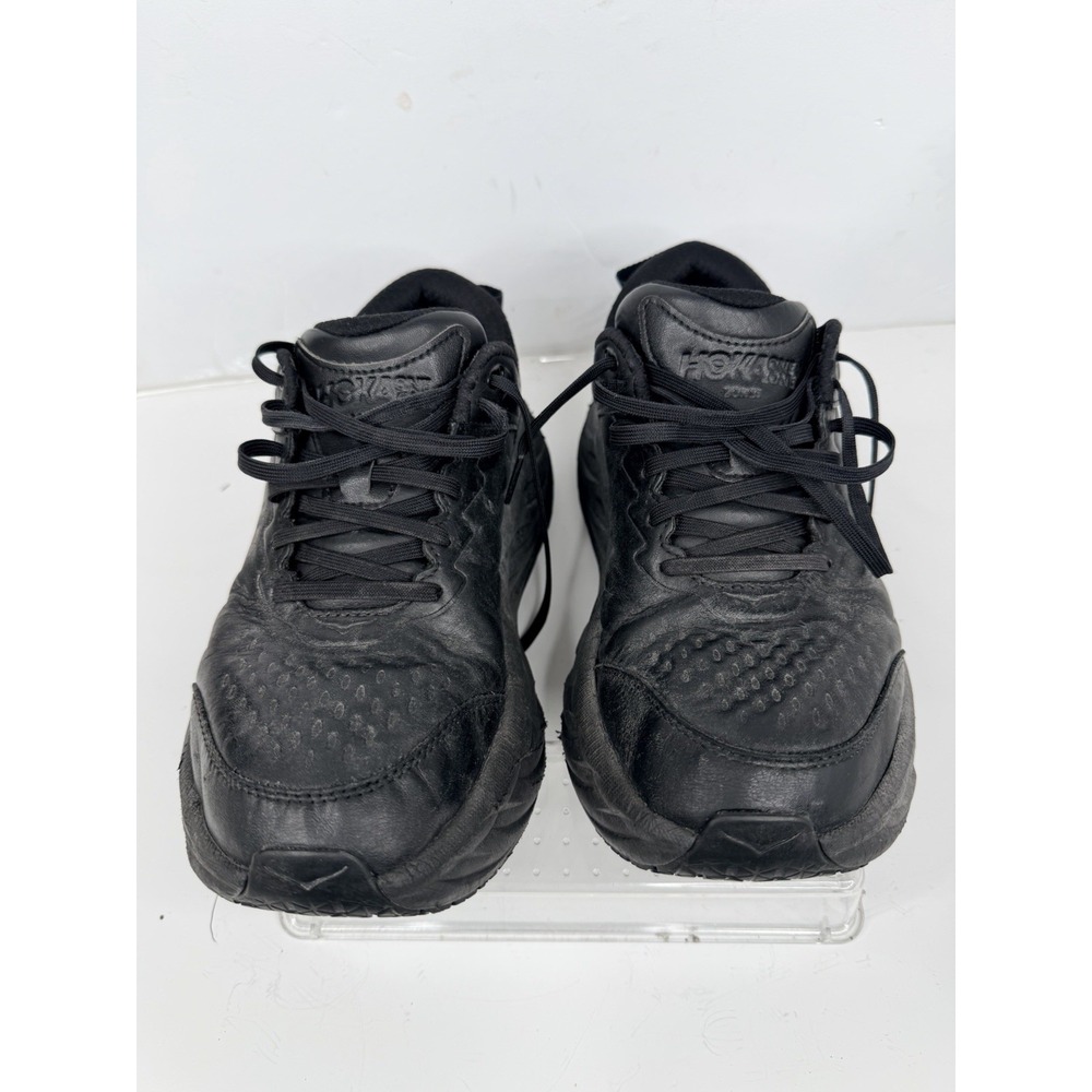 Hoka Bondi SR Black Leather Slip Resistant Shoes Mens 9 Wide 2E Work - Picture 5 of 12